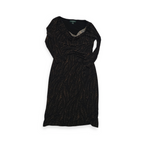 Vestido Ralph Lauren Cafe Con Negro Manga Larga Talla 6