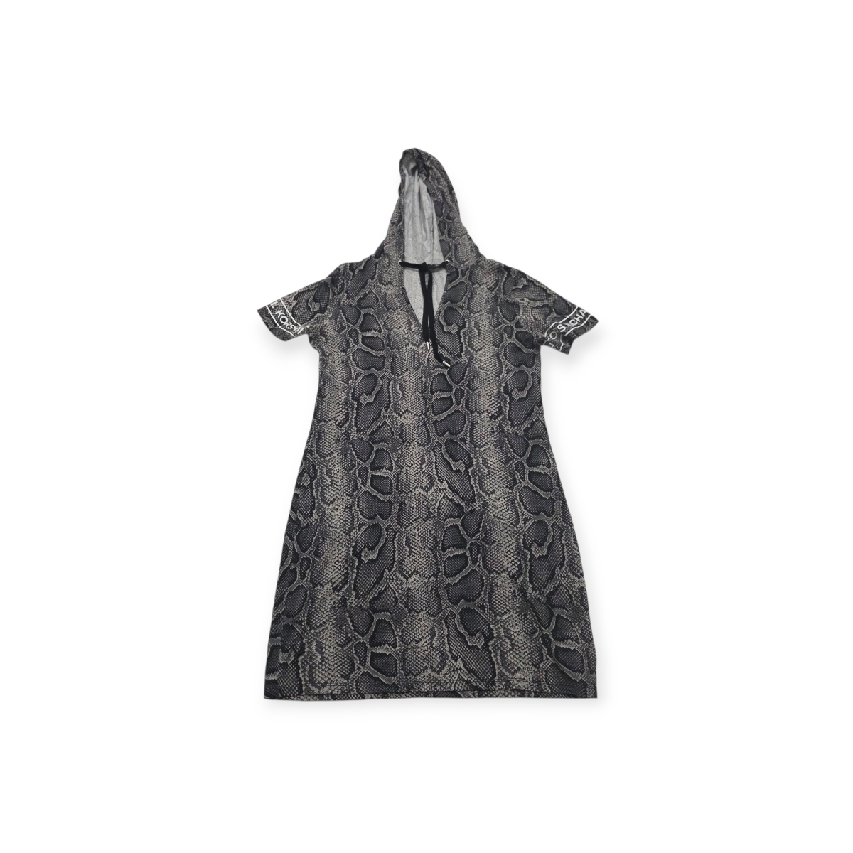Vestido Michael Kors Mediana M Animal Print Gris Mangacorta