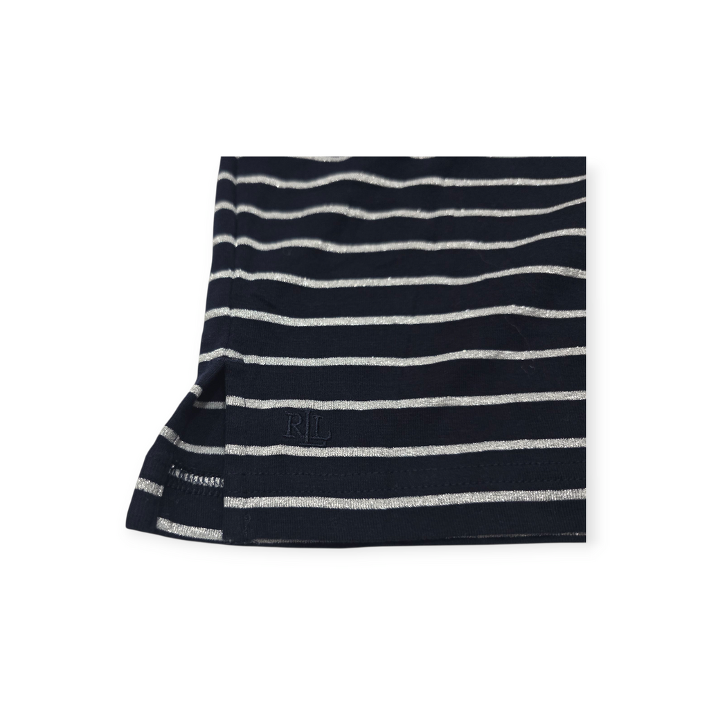 Playera Ralph Lauren Grande L Azul Con Lineas Blancas