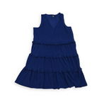 Vestido Tommy Hilfiger Talla 14 Sin Mangas Azul Con Olanes