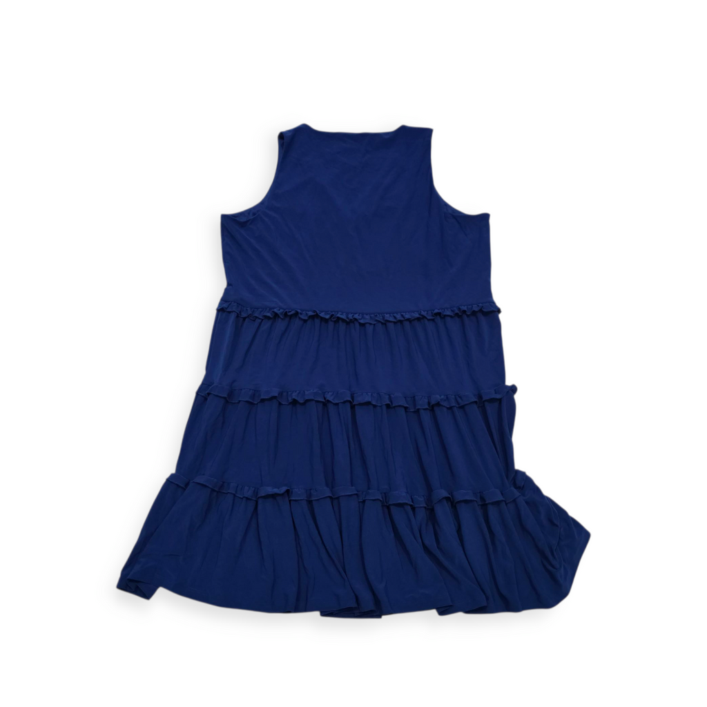 Vestido Tommy Hilfiger Talla 14 Sin Mangas Azul Con Olanes