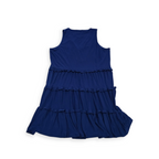Vestido Tommy Hilfiger Talla 14 Sin Mangas Azul Con Olanes