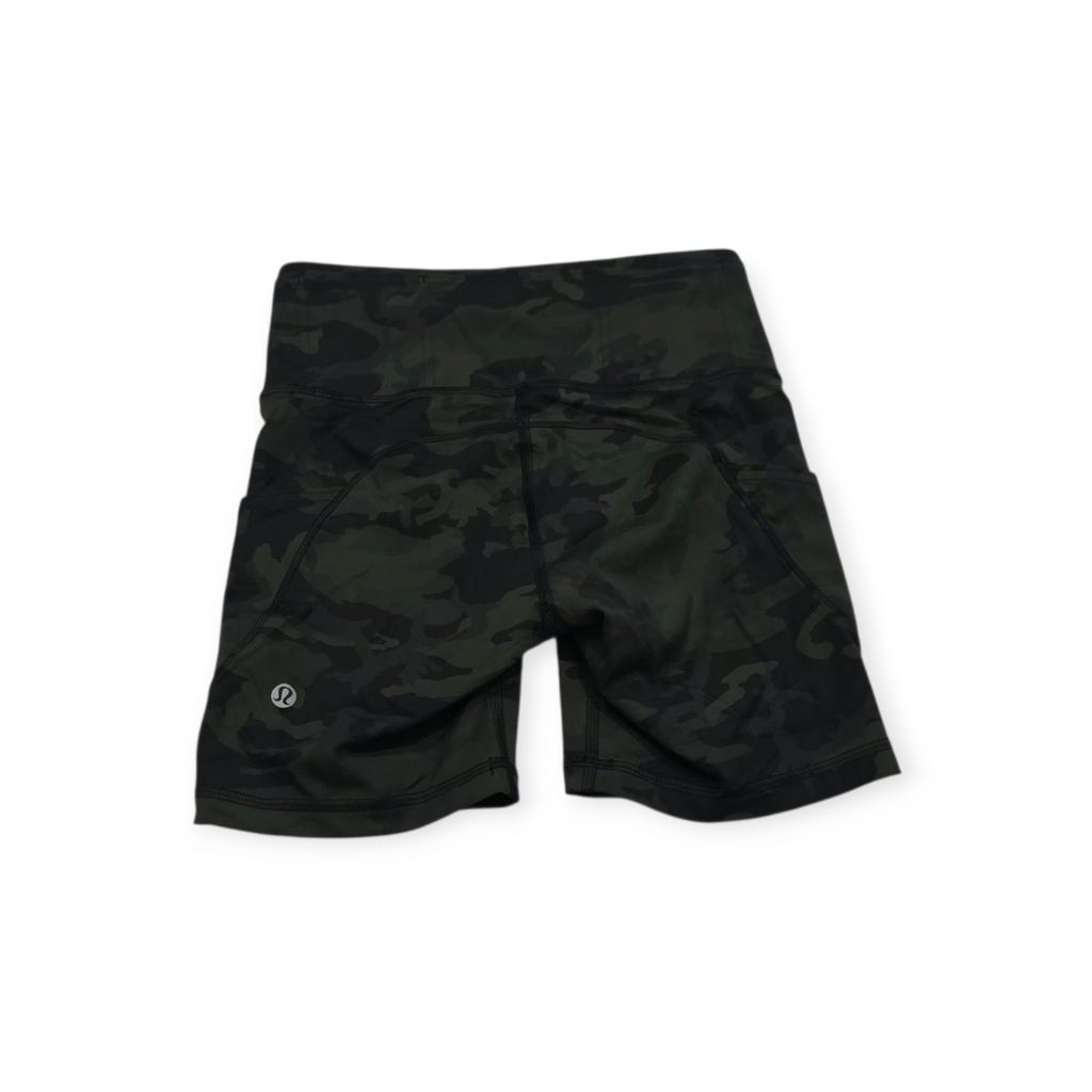Short Biker Lululemon Print Militar Talla 4 Verde