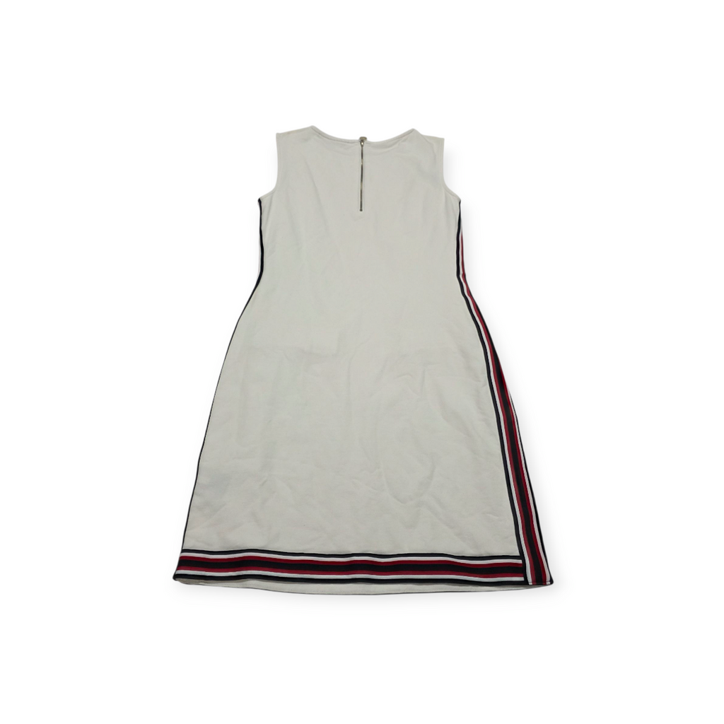 Vestido Tommy Hilfiger Sin Mangas Color Blanco Con Rojo