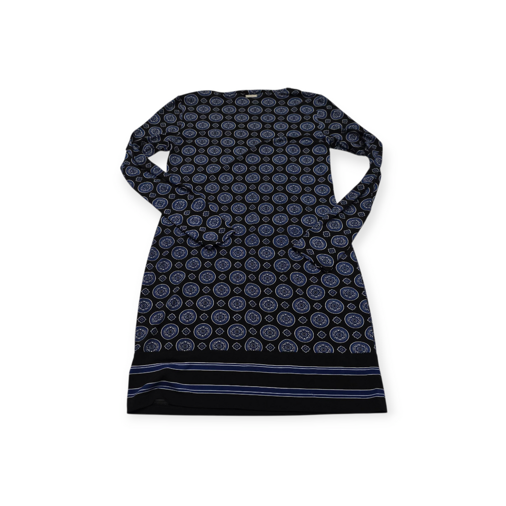 Vestido Michael Kors Manga Larga Talla Chica Azul Con Figura