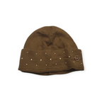Set De Bufanda Y Gorro Michael Kors Cafe Con Brillos Marrón Claro Unitalla