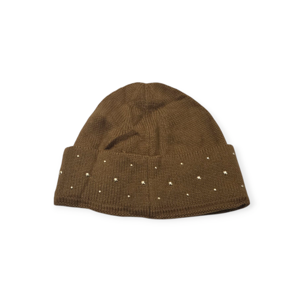 Set De Bufanda Y Gorro Michael Kors Cafe Con Brillos Marrón Claro Unitalla