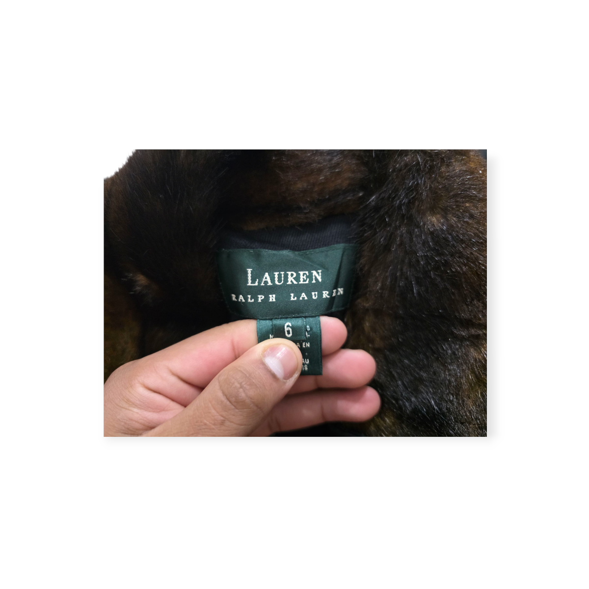 Abrigo Corto Ralph Lauren Talla Chica Color Negro