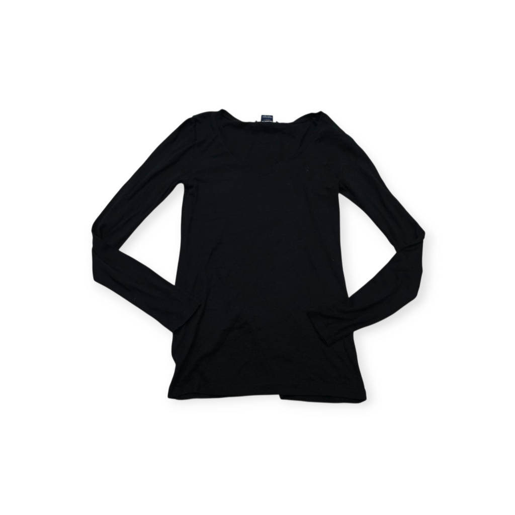 Playera Ralph Lauren Sport Grande L Negra M/larga Pony Negro