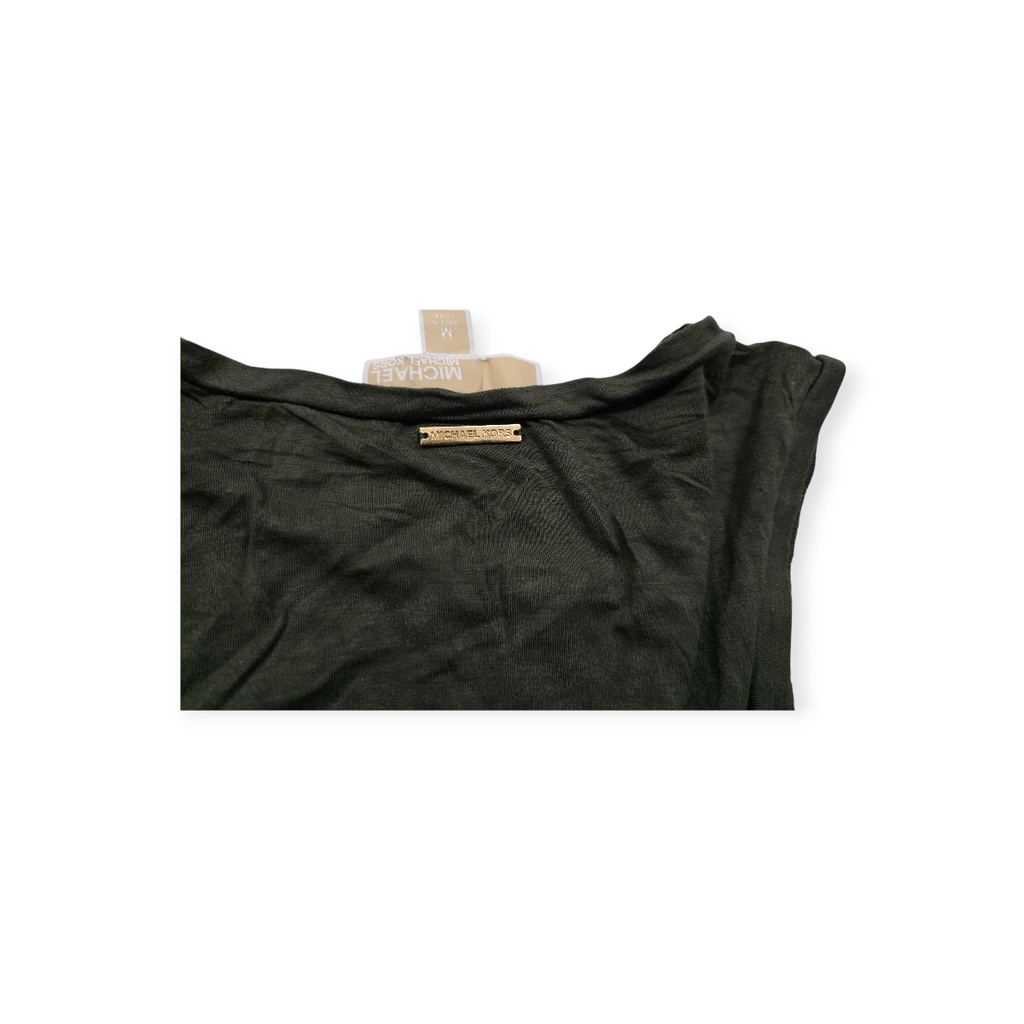 Blusa Michael Kors Mediana M Verde Sin Mangas Con Flores
