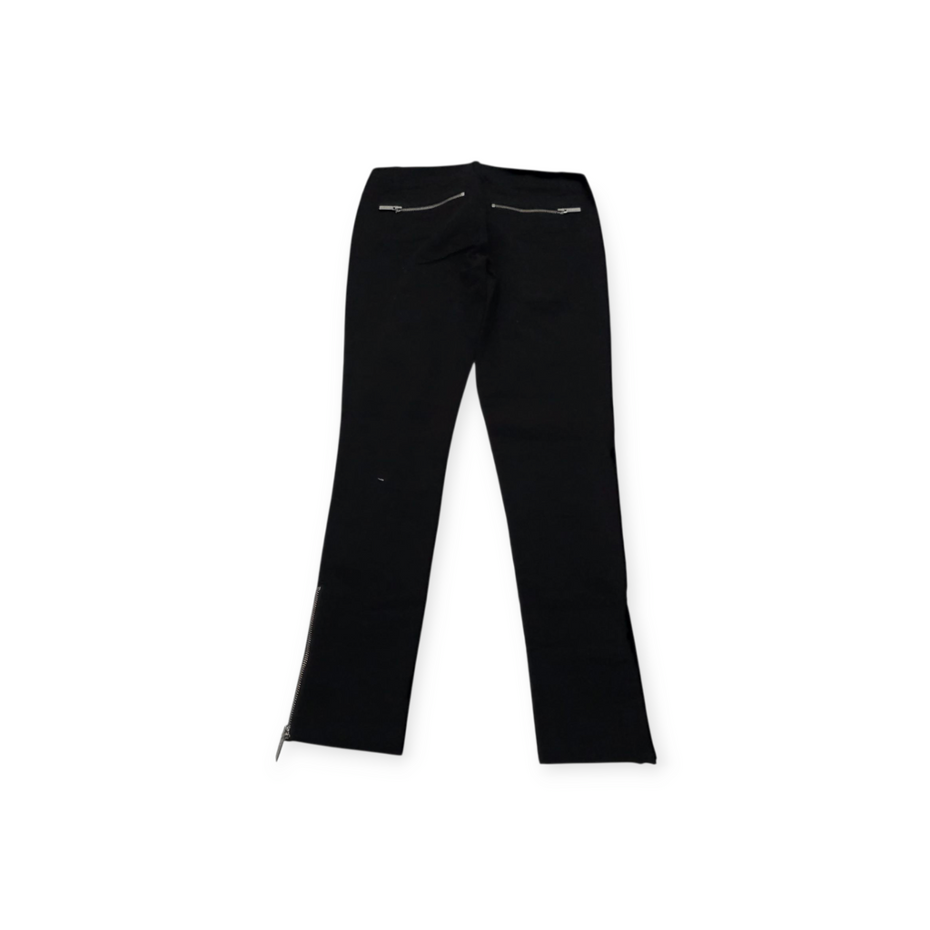 Pantalon Michael Kors Talla 4 Negro Con Cierres Plateados