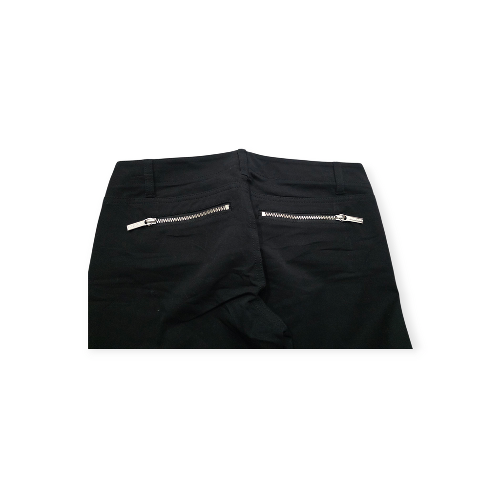 Pantalon Michael Kors Talla 4 Negro Con Cierres Plateados