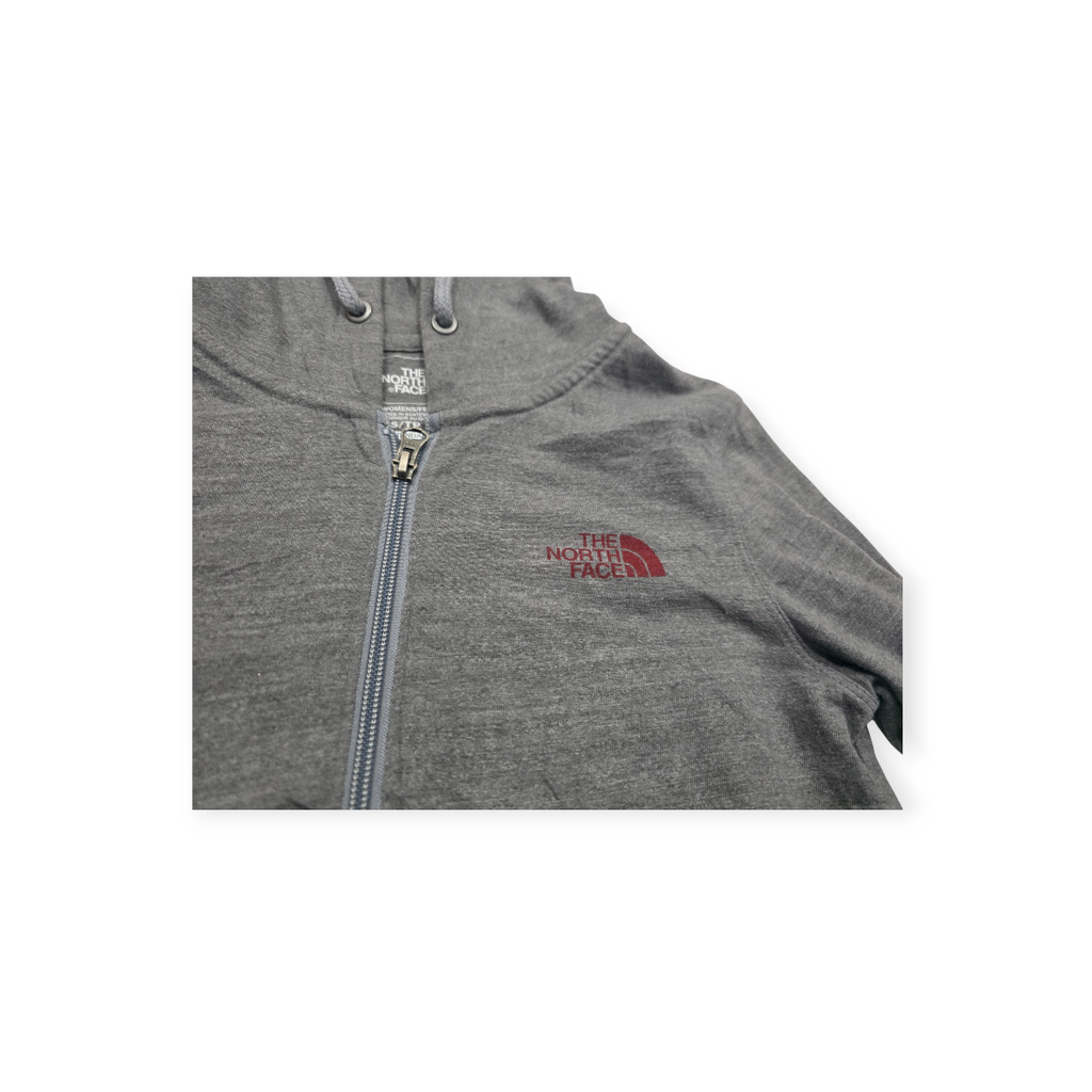 Sudadera The North Face Xchica Xs Cierre Completo Gris Rojo