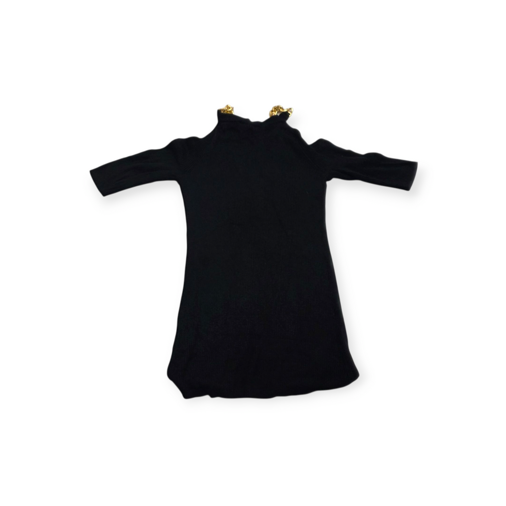 Vestido Michael Kors Chico S Negro Con Cadena Dorada