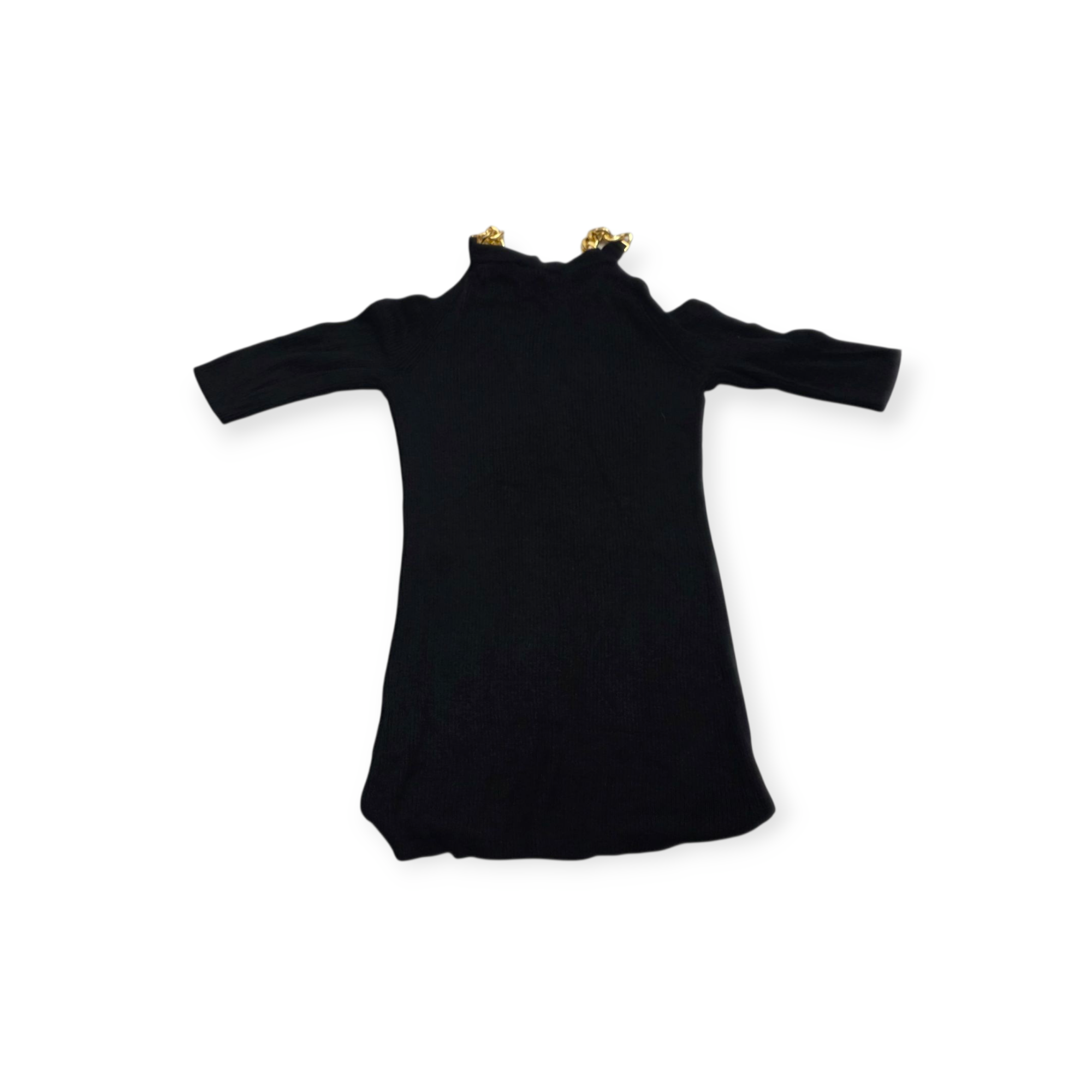 Vestido Michael Kors Chico S Negro Con Cadena Dorada