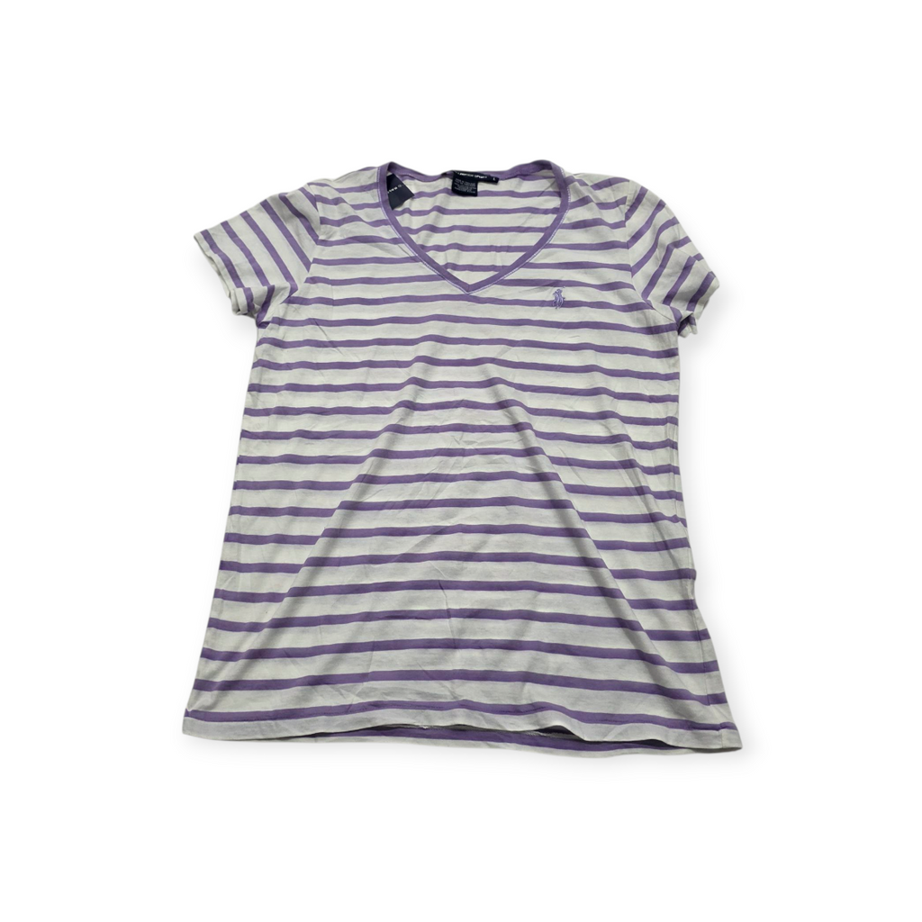 Playera Ralph Laurensport Mujer Grande L Blancac/lineas Lila