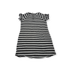 Vestido Michael Kors M Rayado Negro/gris/blanco Manga Corta