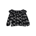 Blusa Michael Kors Xchico Xs Campesina Negra Con Flores
