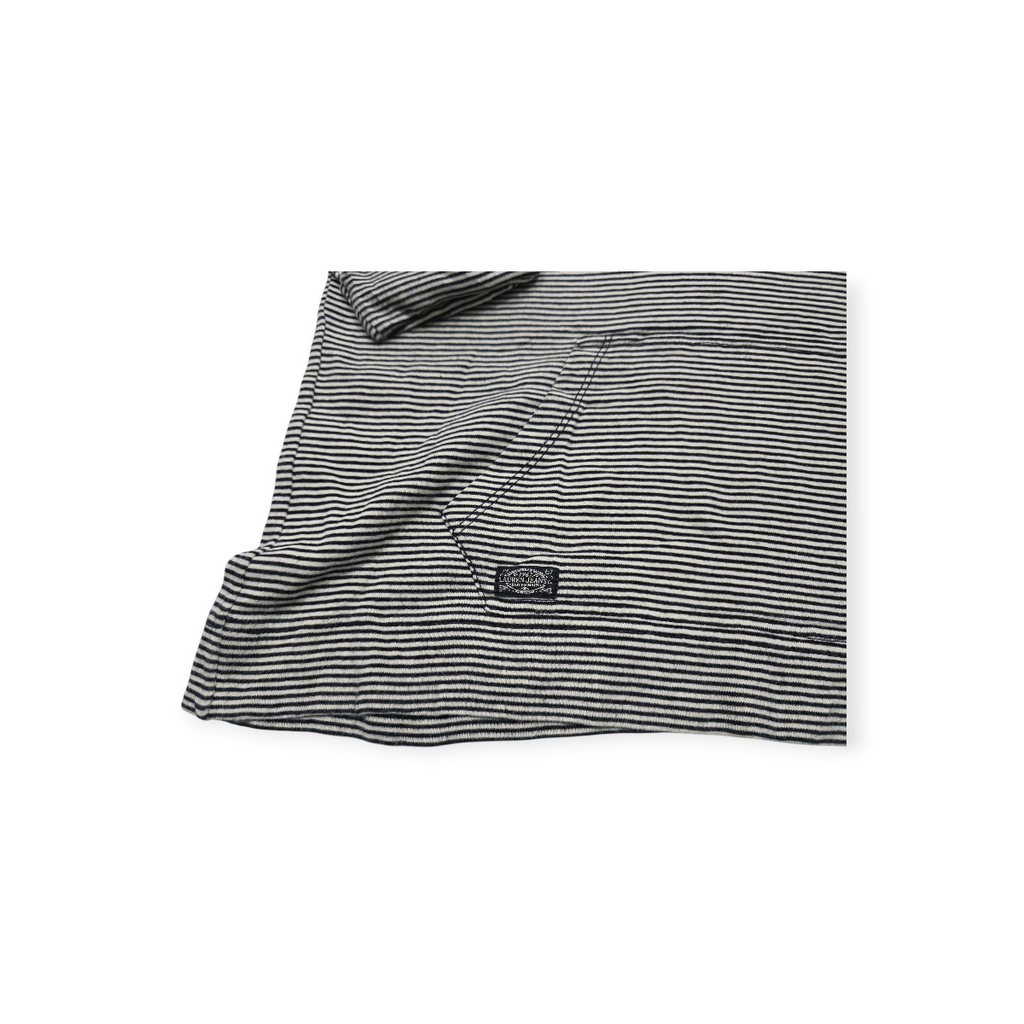 Sudadera Ralph Lauren D Mujer Mediana M Negra Blanco Rayada