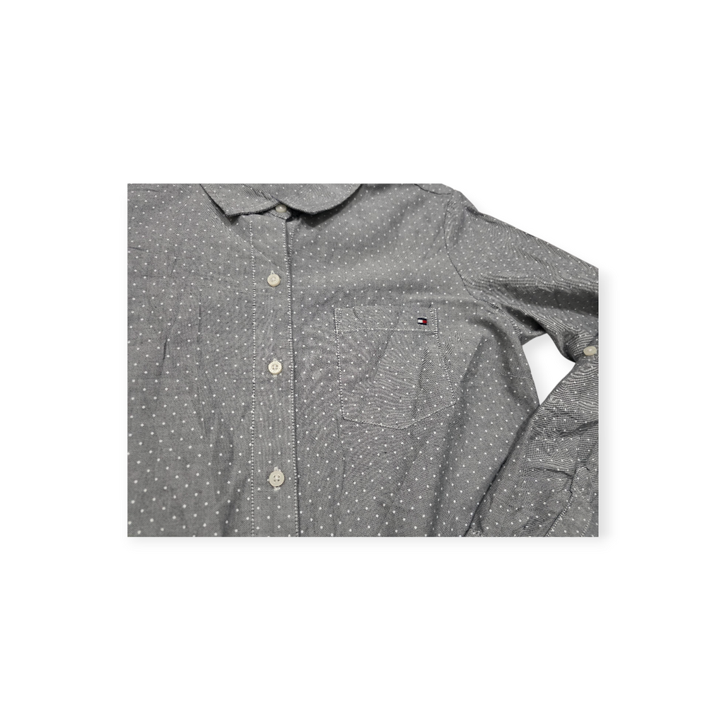 Camisa Tommy Hilfiger Gris Con Lunares De Mujer