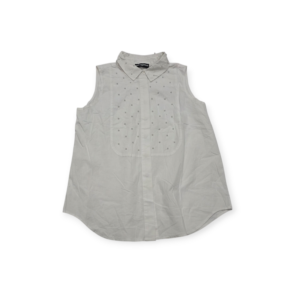 Camisa Karl Lagerfeld Dw Mujer Mediana Con Perlas