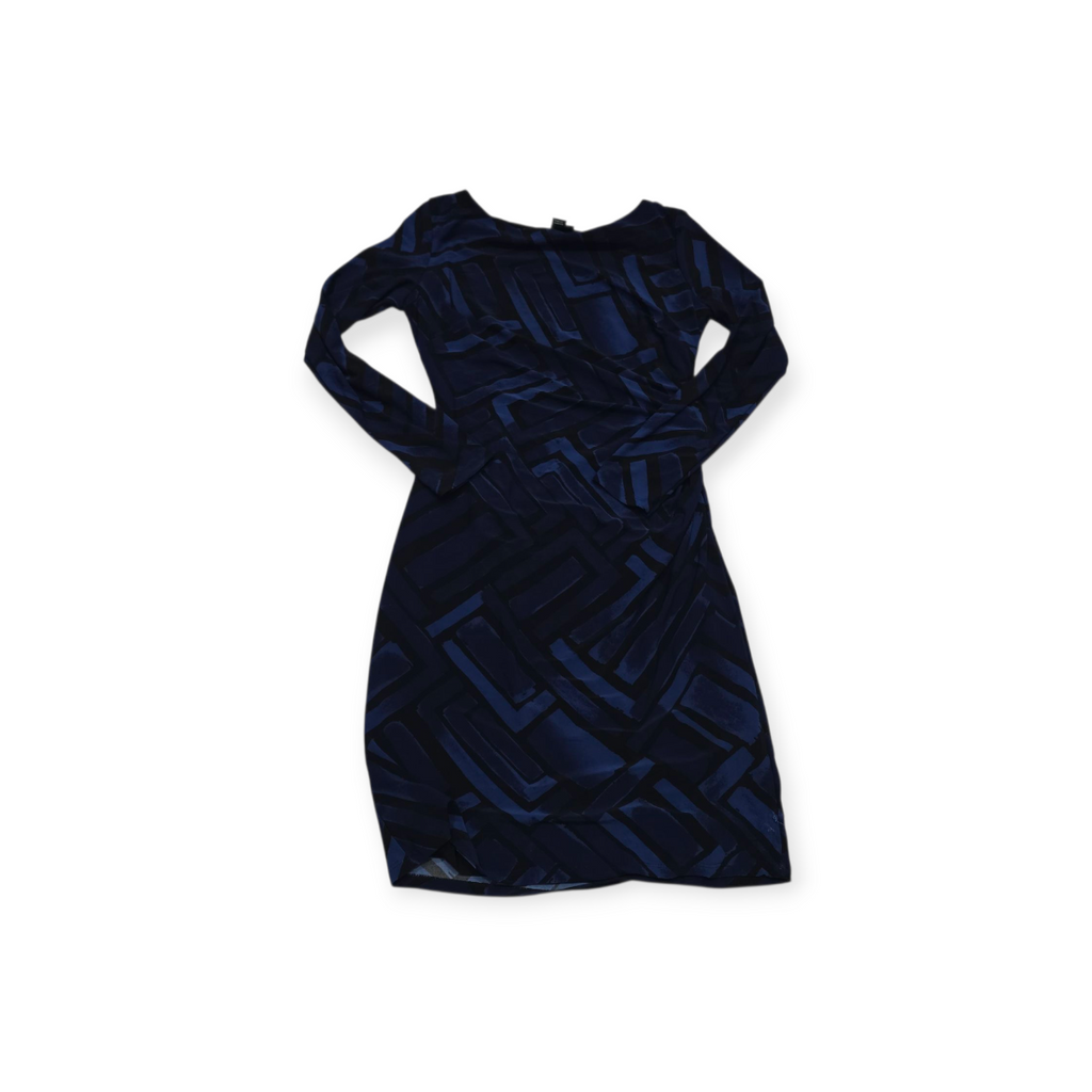 Vestido Ralph Lauren D Mujer Talla 6 Petite Azul Con Figuras