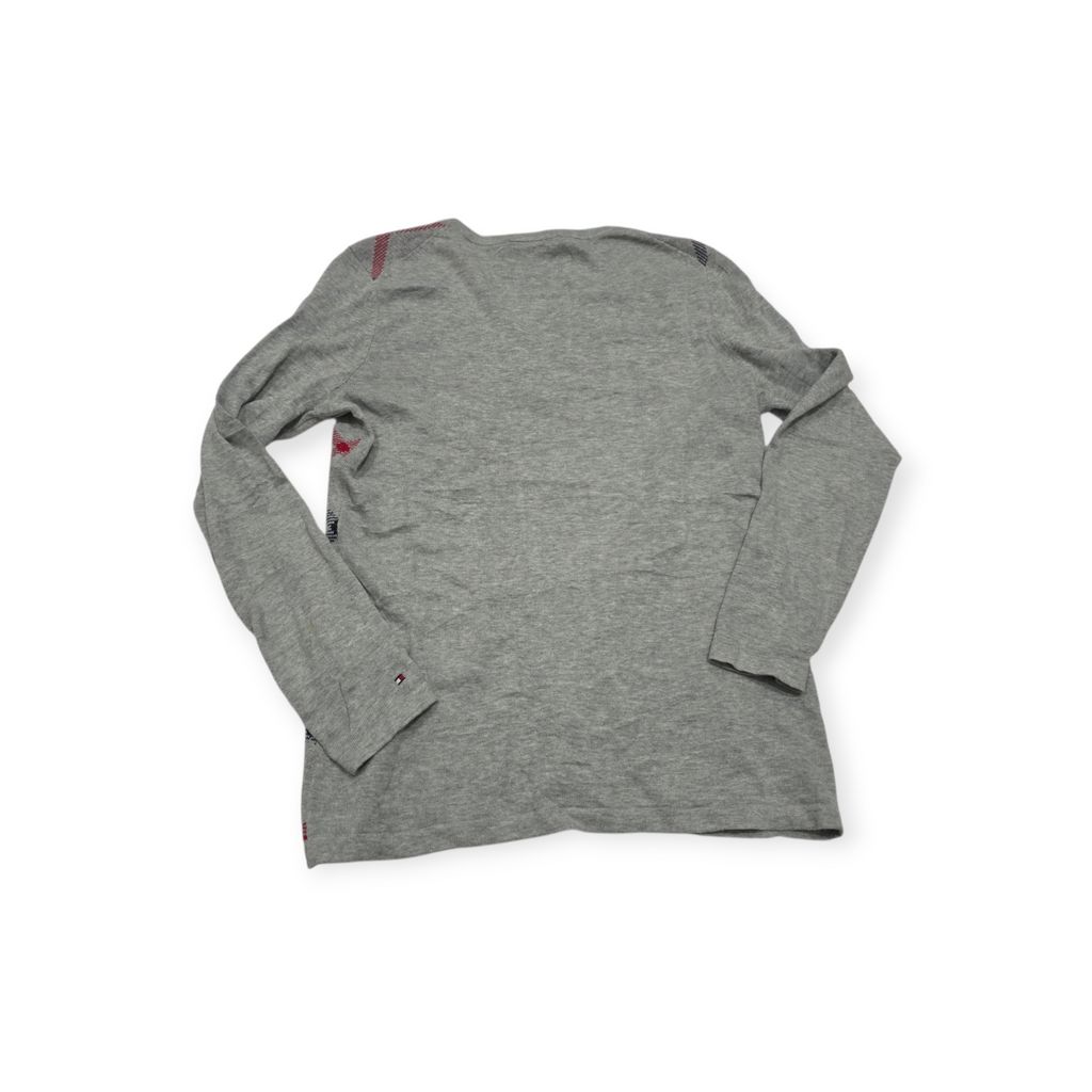 Sueter Tommy Hilfiger Chico S Gris Cuello V De Mujer