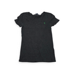Playera Ralph Lauren Sport Gris Oscuro Poni Verde De Mujer