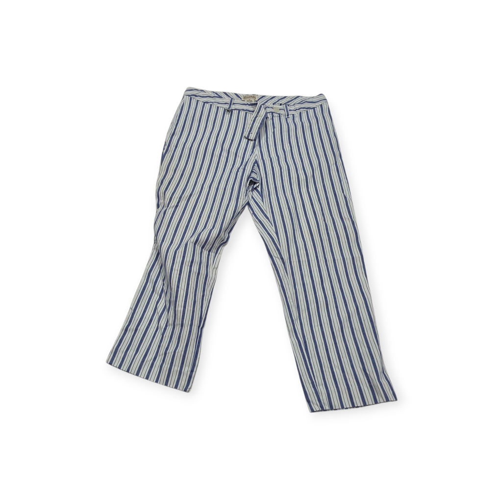 Pantalon Michael Kors Talla 12 Blanco Con Lineas Azules