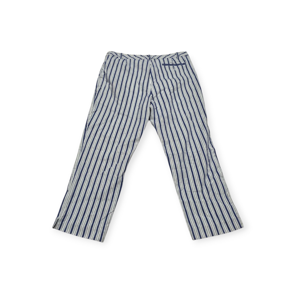 Pantalon Michael Kors Talla 12 Blanco Con Lineas Azules
