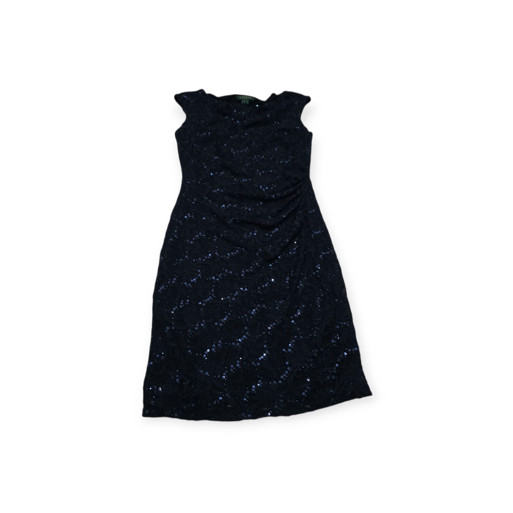 Vestido Ralph Lauren Talla 6 Manga Corta Lentejuelas