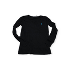 Playera Polo Ralph Lauren Chico Negra Manga Larga Poni Azul