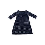 Vestido Tommy Hilfiger Talla 12 Azul Marino Y Verde Manga3/4