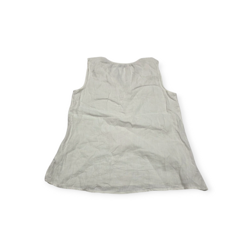 Blusa Vineyard Vines De Lino Mediana Color Blanca Sin Mangas