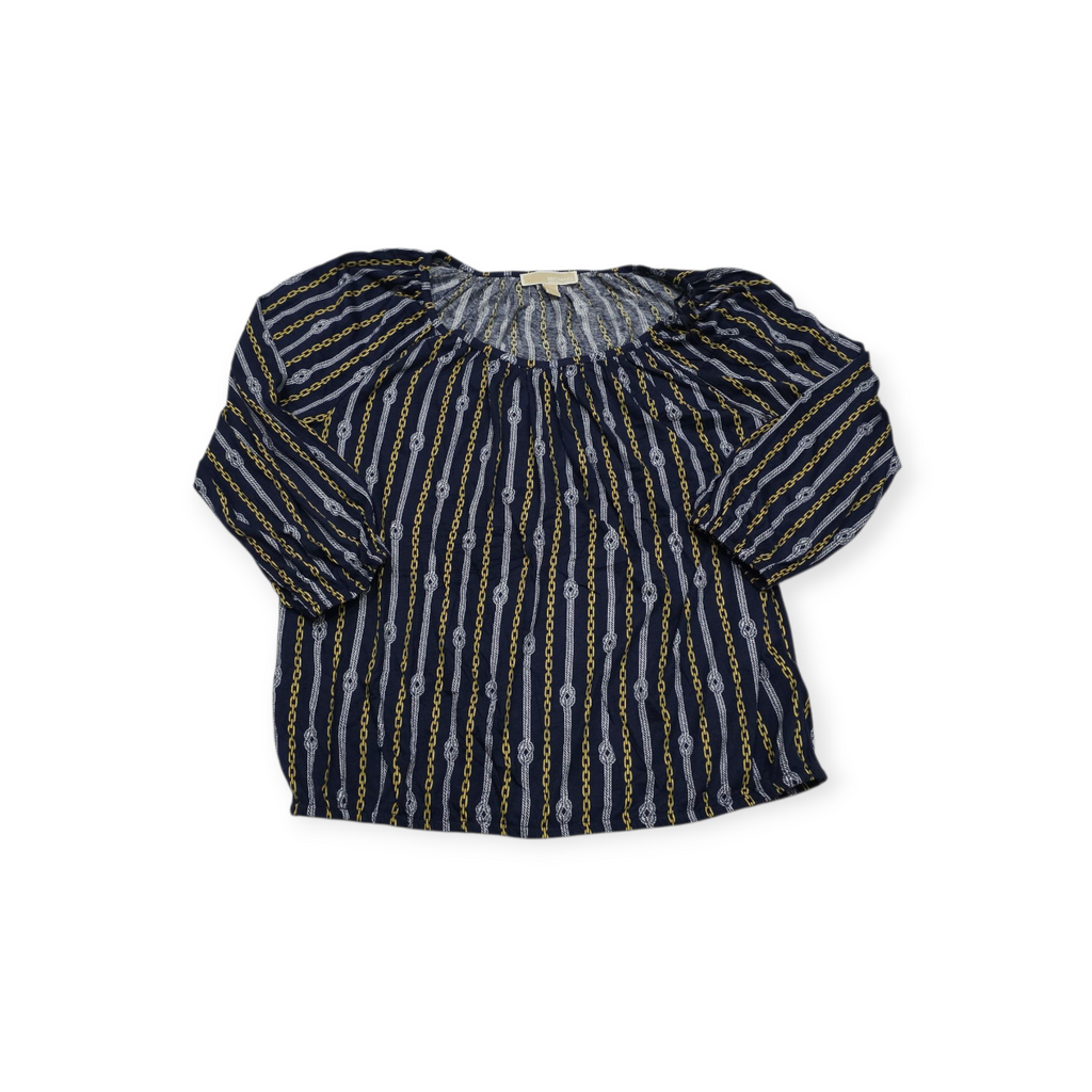Blusa Michael Kors Grande L Azul Print De Cadenas
