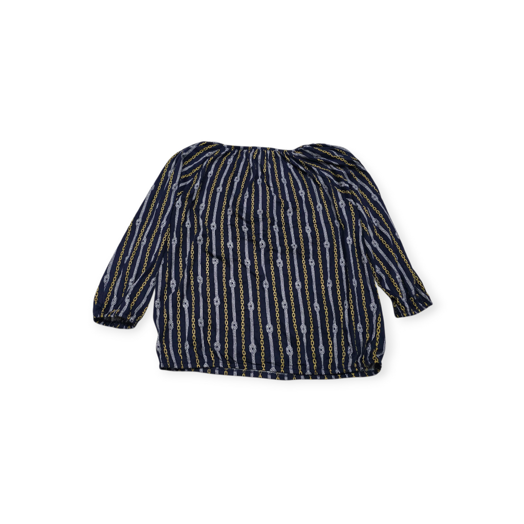 Blusa Michael Kors Grande L Azul Print De Cadenas