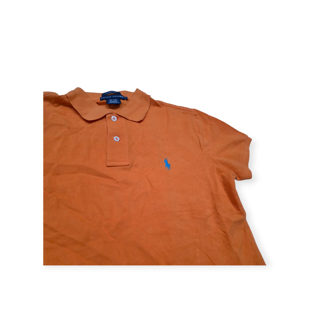 Playera Ralph Lauren Classic Fit Chico S Naranja Pony Azul