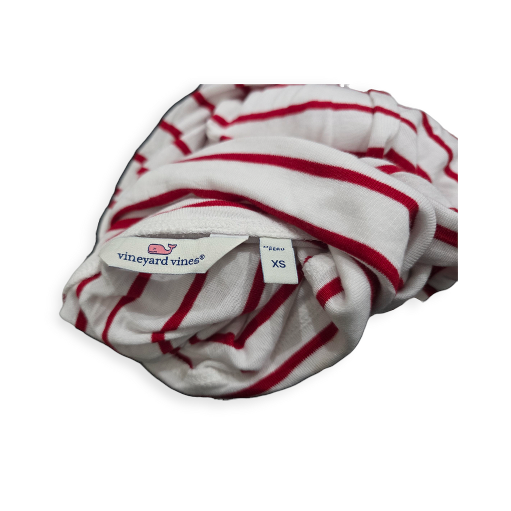 Playera Vineyard Vines Turtle Neck Blanco/rojo Xchico Xs