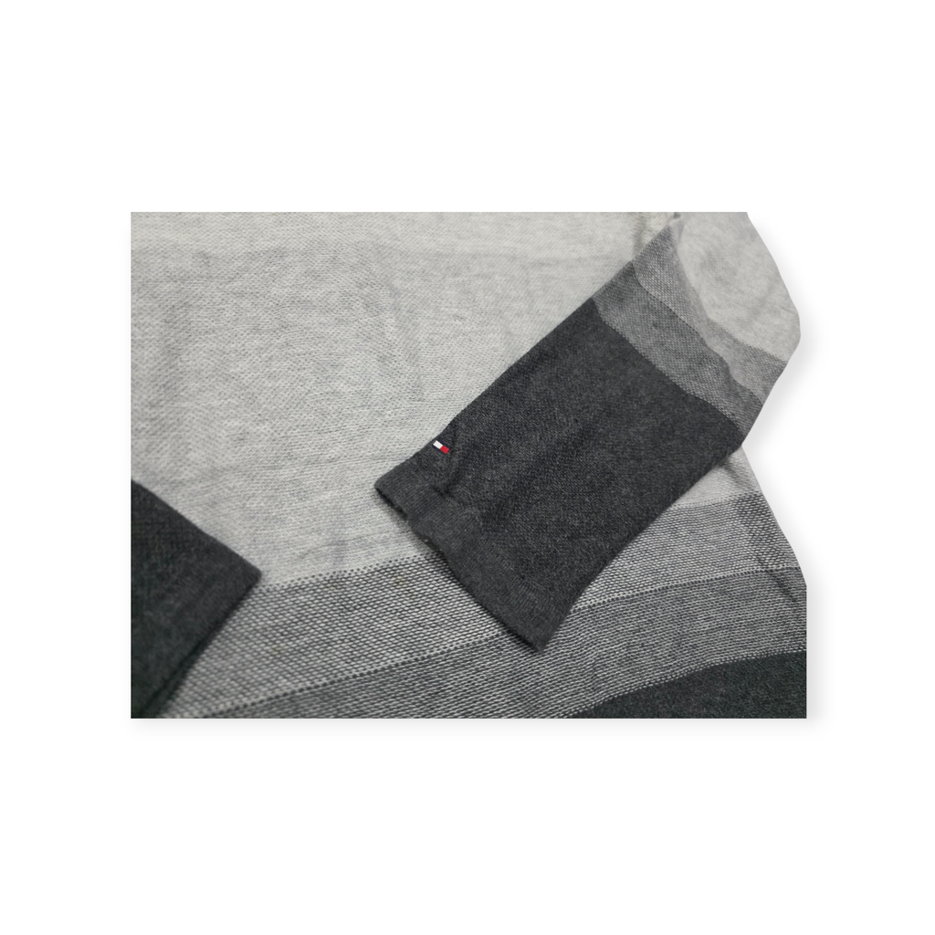 Sueter Tommy Hilfiger Xgrande Xl Gris Con Crema
