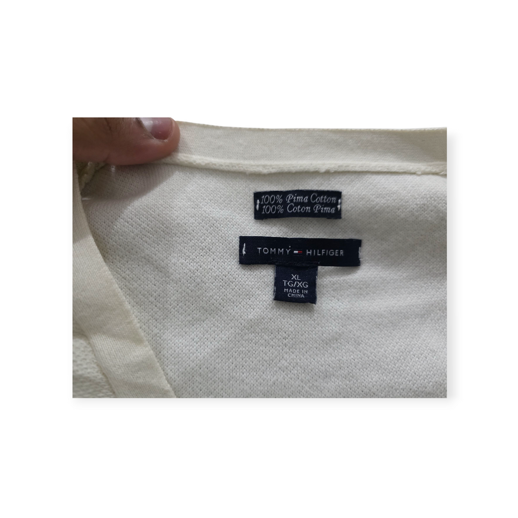 Sueter Tommy Hilfiger Xgrande Xl Gris Con Crema