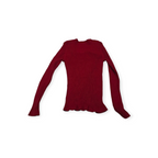 Sueter Ralph Lauren Rojo Y Cafe De Mujer Con Botones Grande