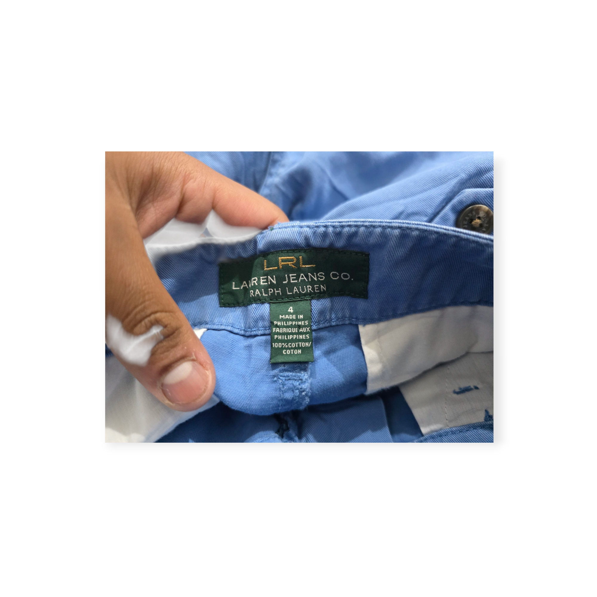 Bermuda Ralph Lauren De Mujer Azul Celeste Talla 4