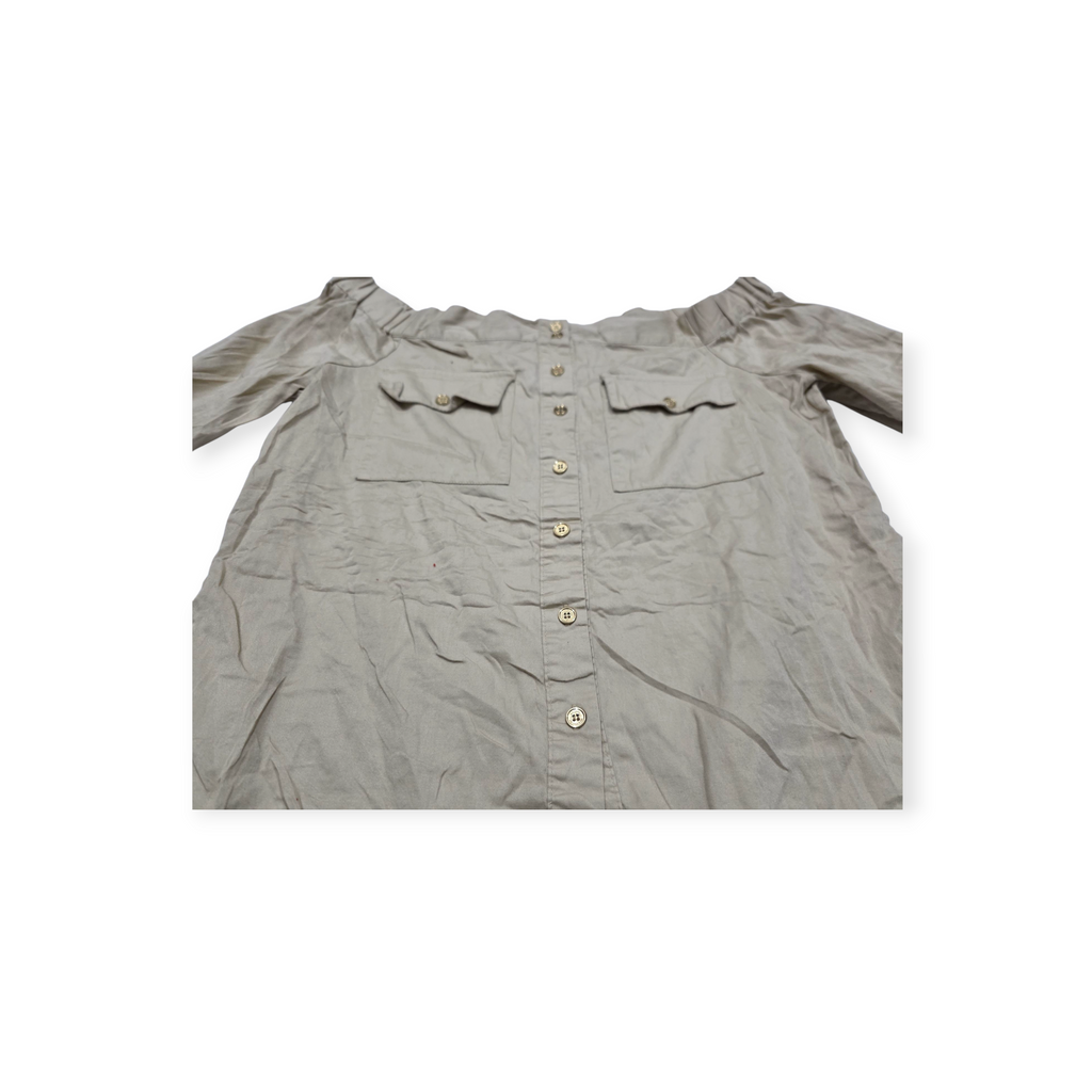 Blusa Michael Kors Xchico Xs Cafe Claro Escotada