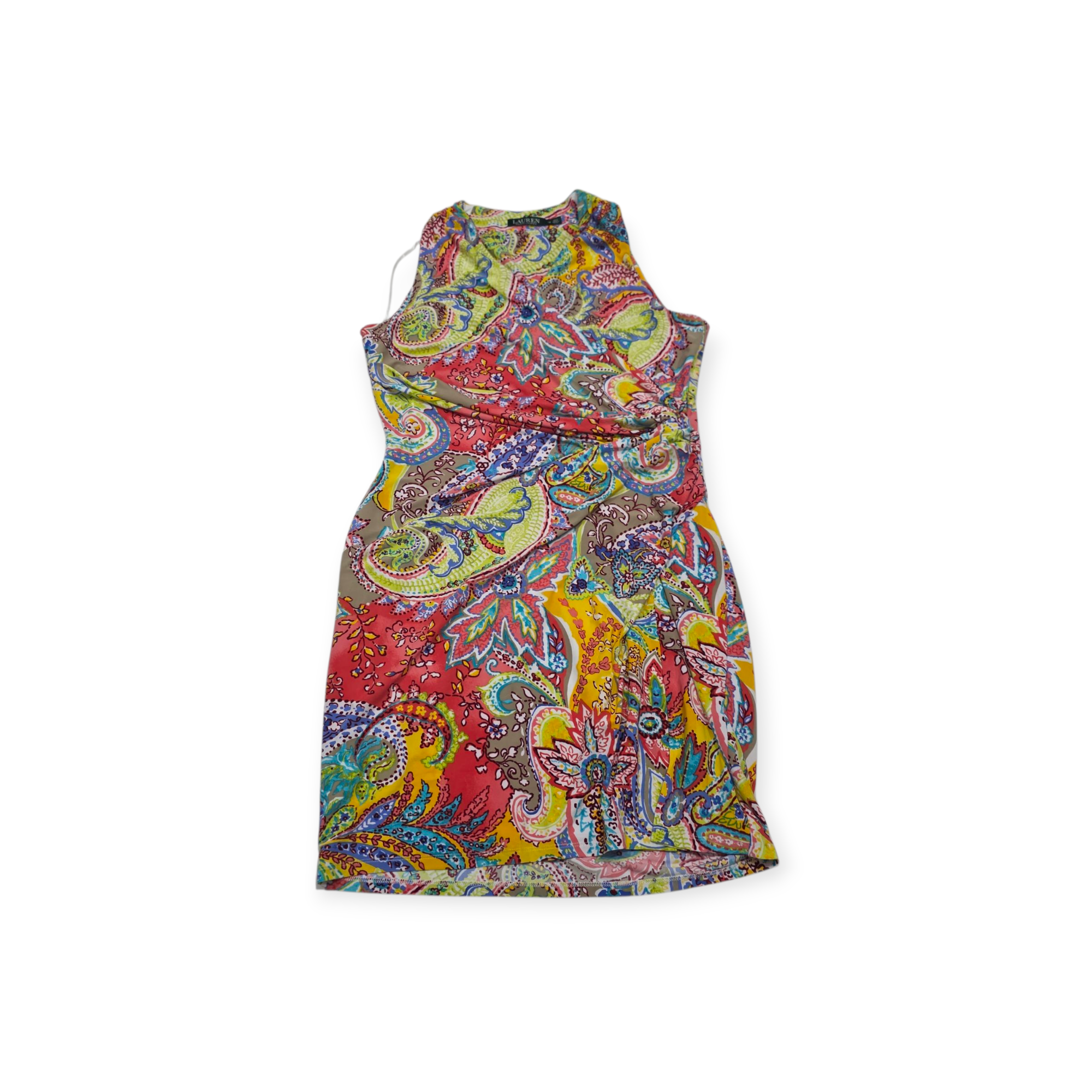 Vestido Ralph Lauren Talla 16 Amarillo Con Figuras