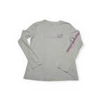 Playera Vineyard Vines Performance Blanca Com Rosa De Mujer