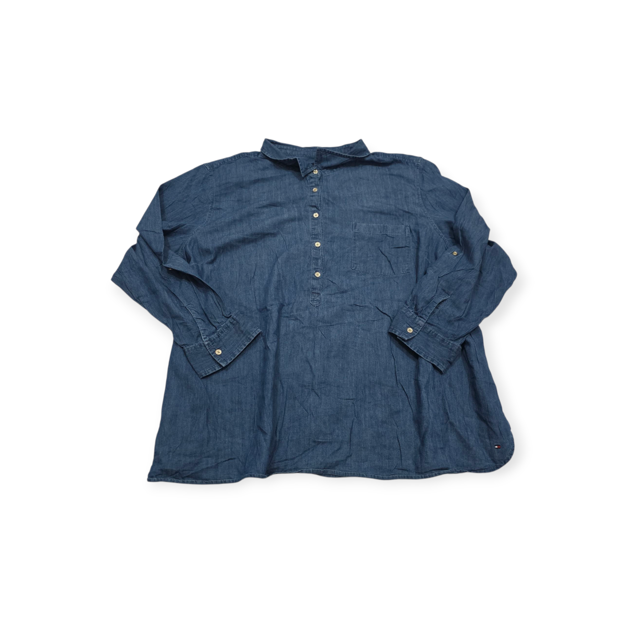 Blusa Tommy Hilfiger Talla 3x Azul Acero De Mujer