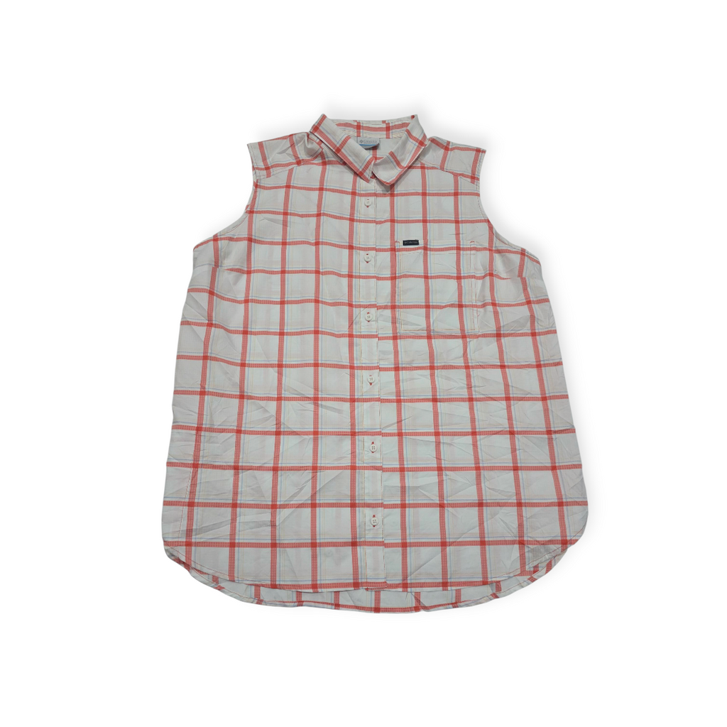 Camisa Columbia Talla Xxl Blanca Con Rosa A Cuadros