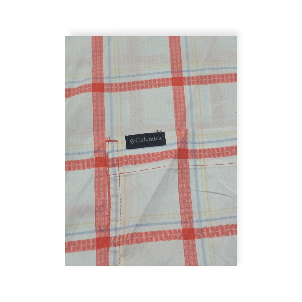 Camisa Columbia Talla Xxl Blanca Con Rosa A Cuadros