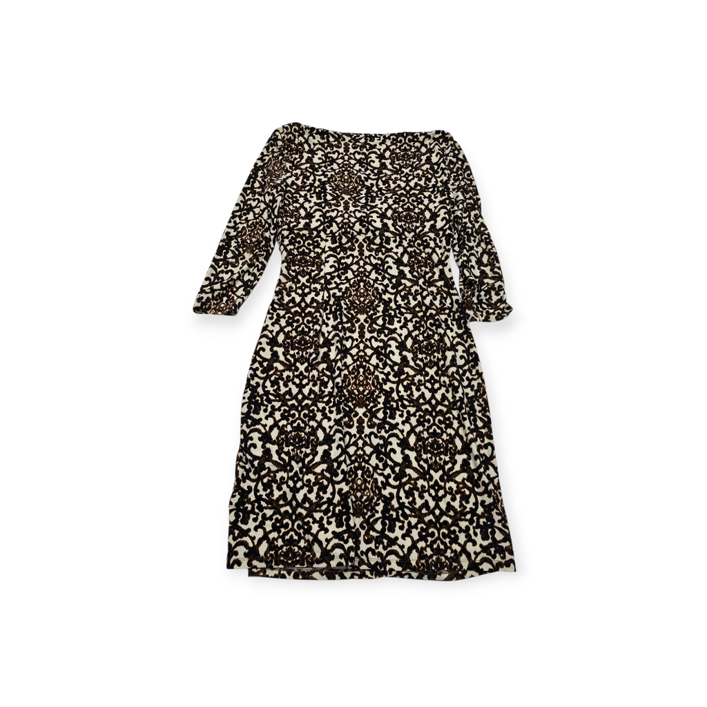 Vestido Ralph Lauren Con Escote Drapeado Y Manga 3/4