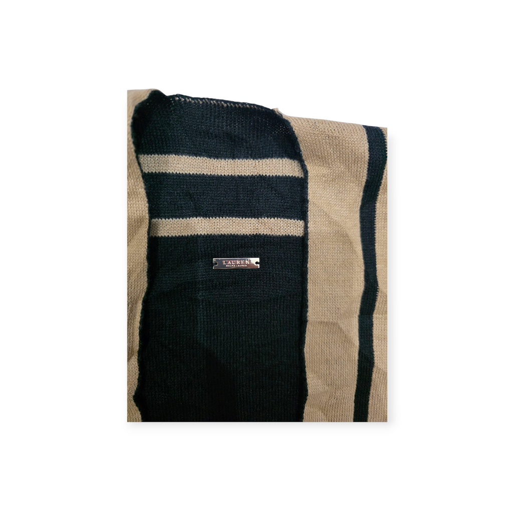 Poncho Ralph Lauren Block Ruana Onesize Fits Most Cafe/negro